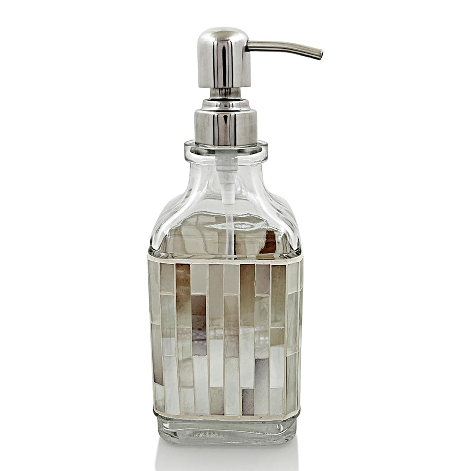Empty Barthroom and Dish Glass Lotion Dispenser For Bathroom & Kitchen Decor for Counter(B)