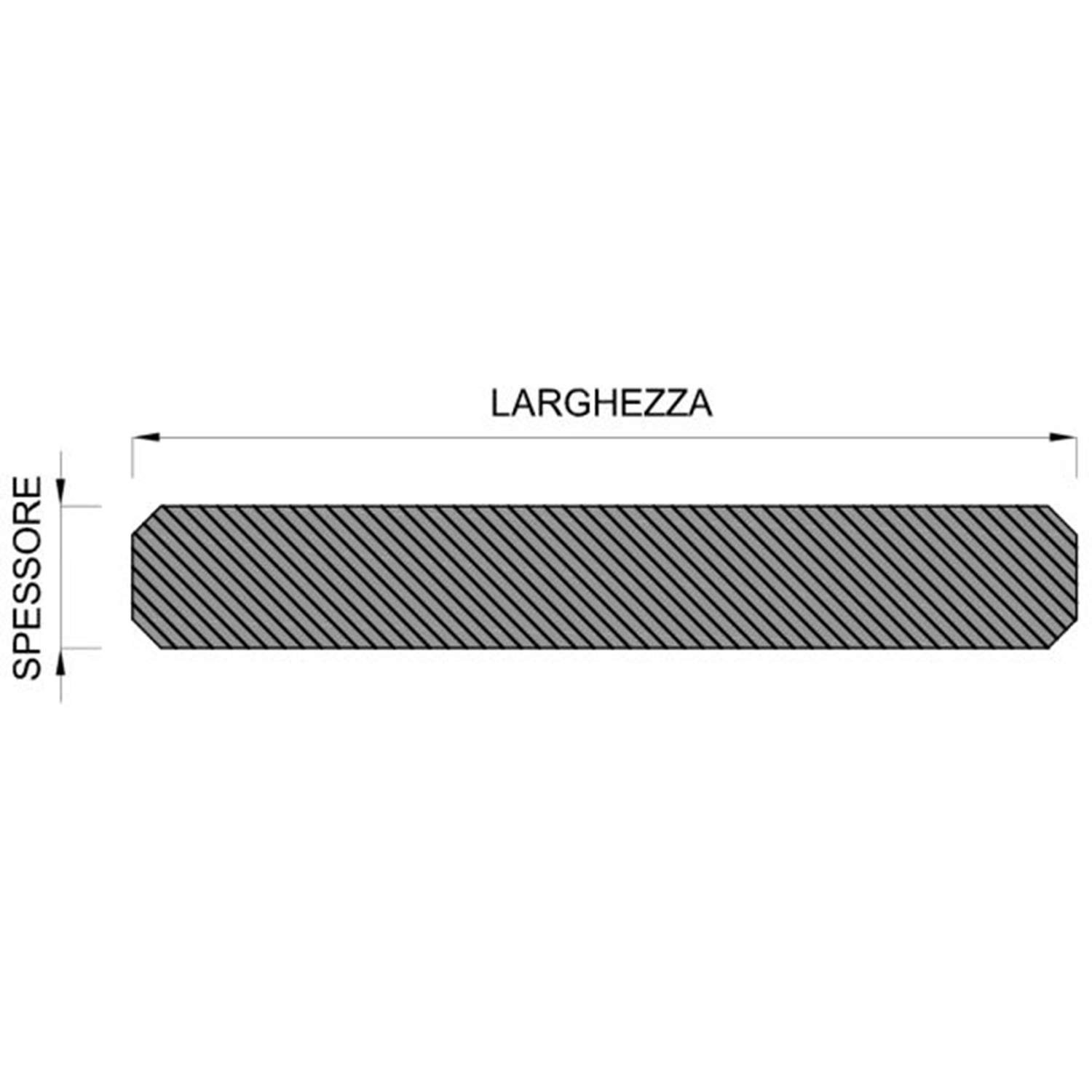 M.P. Metalli - Barra in ferro battuto piatto martellato su 4 spigoli 30x8 mm - Misura 3 mt / 3000 mm - Made in Italy