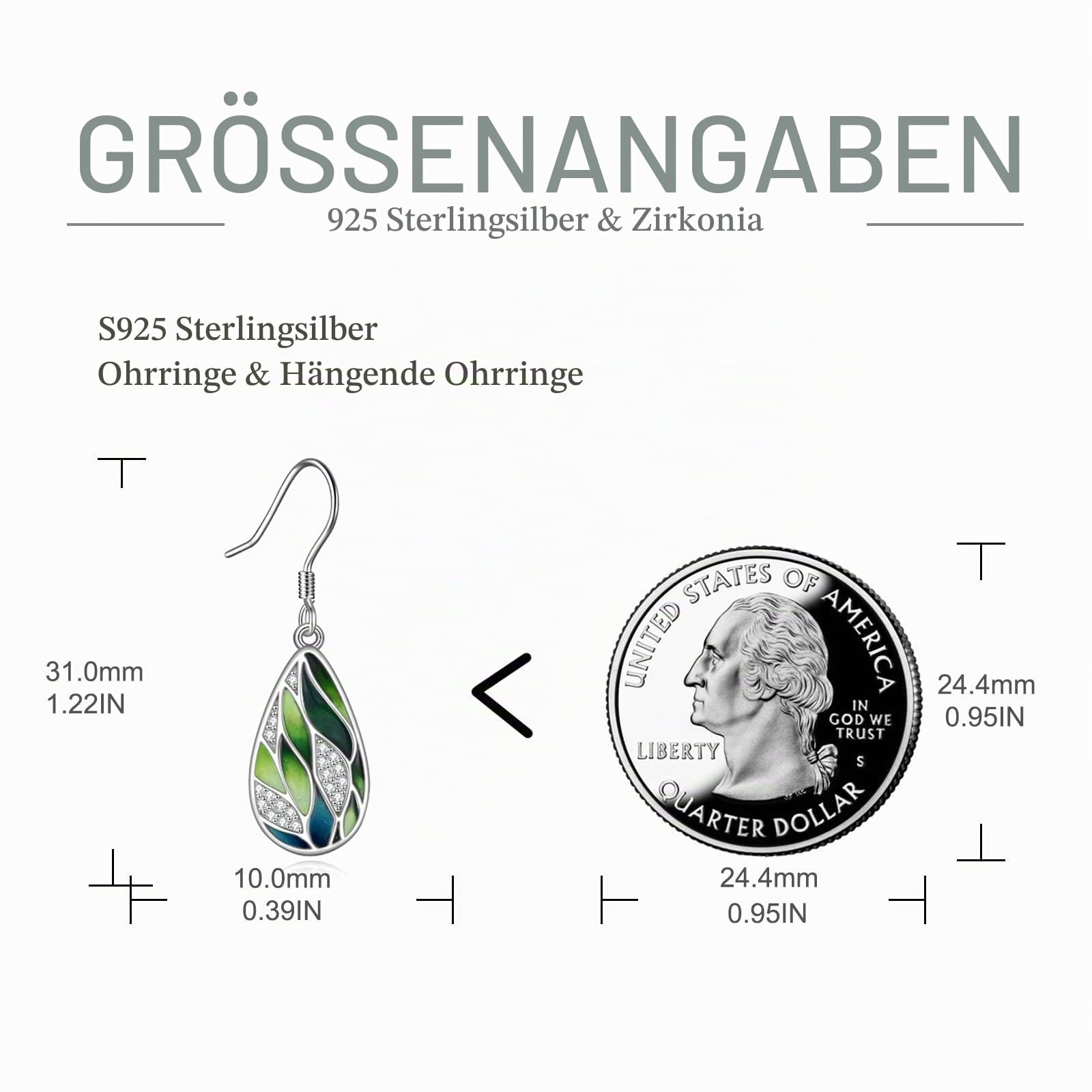 POPLYKE 925 Sterling Silber Träne Ohrringe Dangle Berg Filigrane Sonnenblume Biene Libelle Leben Baum Ohrringe für Frauen Mädchen Abalone Shell Türkis Schmuck Geburtstag Mütter Tag Geschenke für Mama