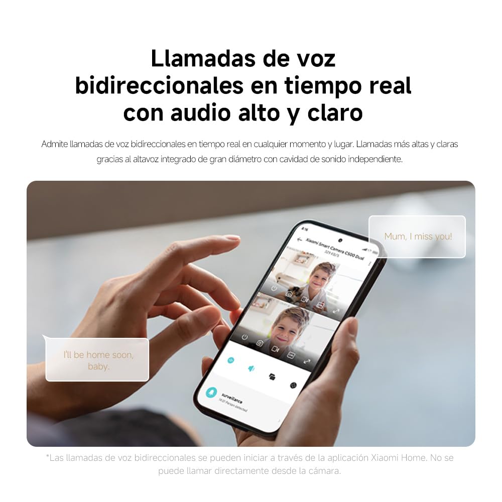XIAOMI C500 Dual Camara Vigilancia WiFi Interior, Doble 4MP Barrera Virtual | Camara Vigilancia Detección De Personas/Mascotas, Visión Nocturna A Color Starlight, Audio Bidireccional, WiFi 6 2,4/5 GHz