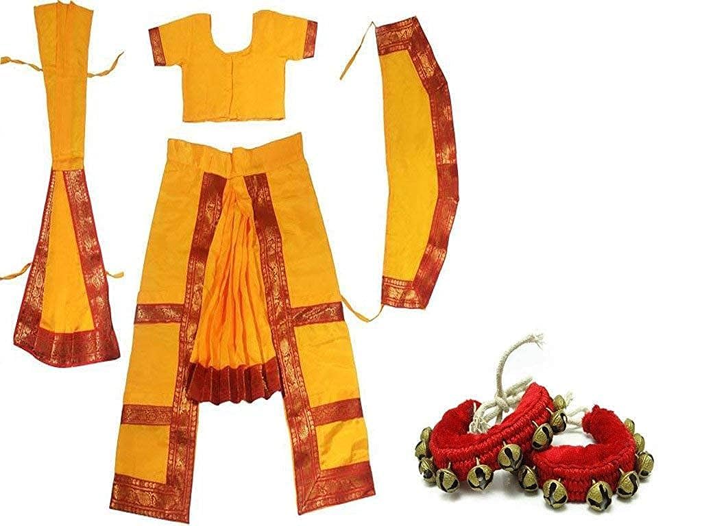 Baby & Sons Bharatnatyam dress/custom Blue Bharatnatyam+2 line Ghungroo Classical Dance for Girls Fancy Dress/Costume Competitions/Annual Function (4-6 Years, Yellow) (B0CHPG1HFQ) Amazon Price History, Amazon Price Tracker