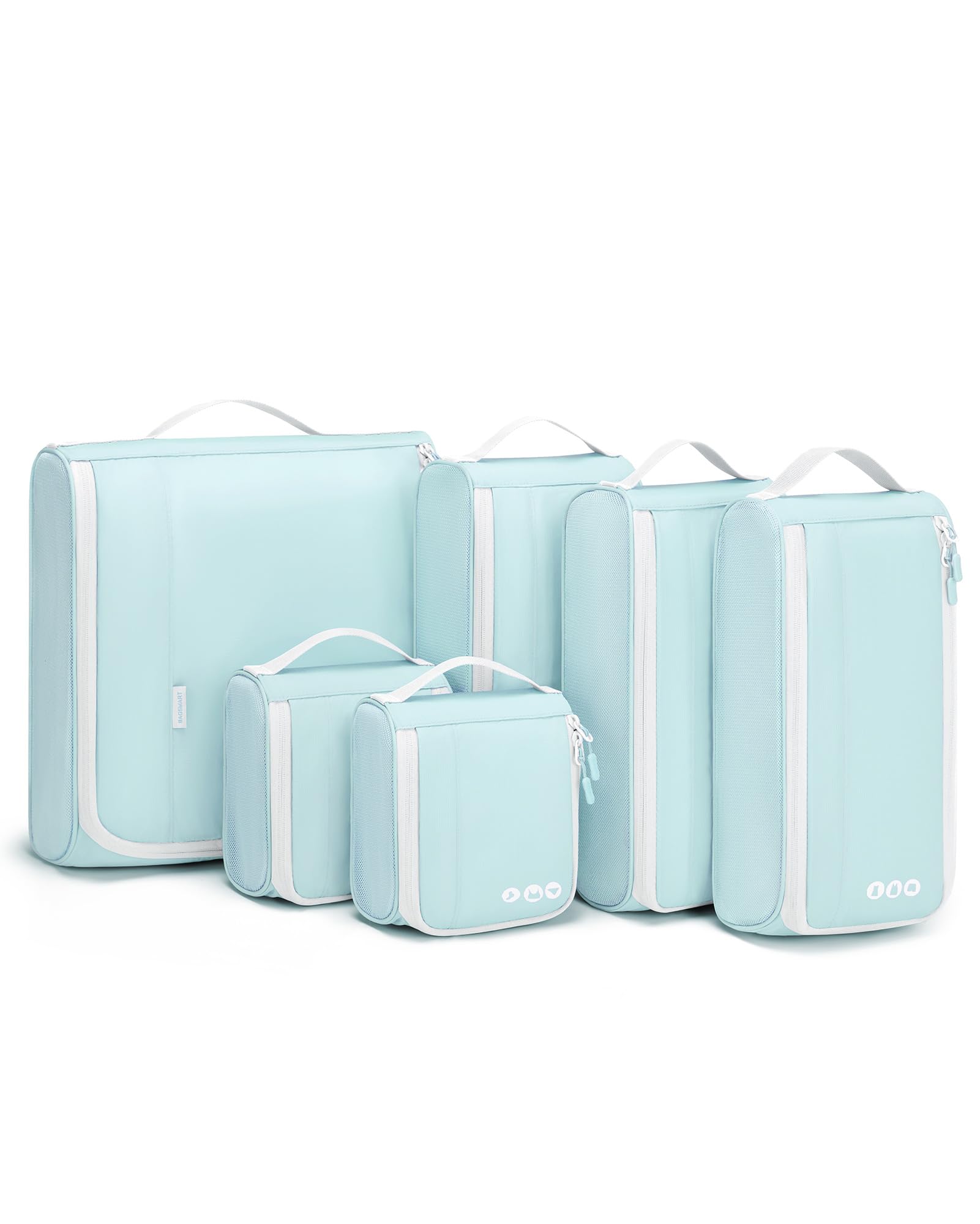 BAGSMART Keep Shape Packing Cubes for Travel, 6 Set Travel Cubes for Packing, Lightweight Suitcase Organizer Bags Set for Travel Essentials