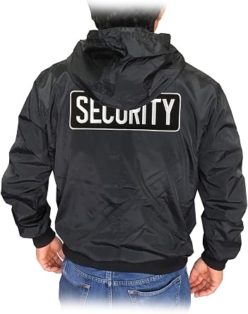 Gs-eagle for Mens Security Embroidery Patched Zip Up Black Hoodie Jacket