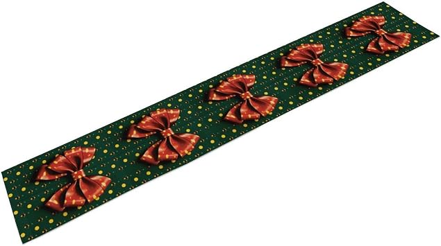 Table Runners 13.4x72.4 Inch Modern Elegant Table Runner Wrapping Paper with Bow Dresser Runner Kitchen Dining Table Decor for Home Party Decor