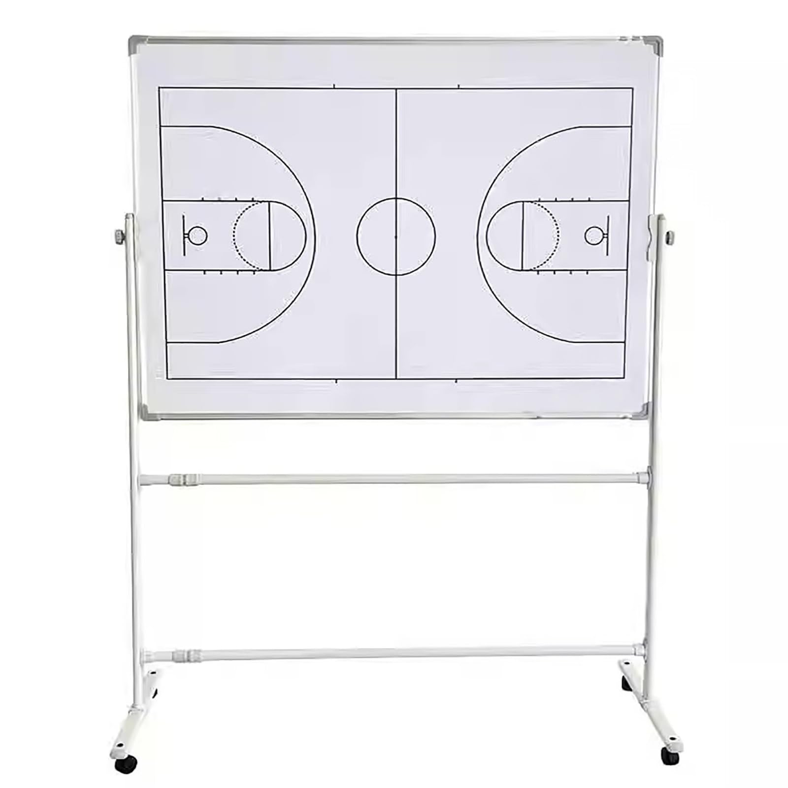 Lavagna Tattica per Basket A Doppia Faccia, Lavagna per Allenatori Basket | Con Ruote Girevoli, Altezza Regolabile, per Scuole e Club