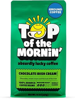 Top of the Mornin’ Ground Coffee by JackSepticEye, Ethically Sourced Specialty Grade Coffee with hints of Sweet Cream and Chocolate (12 Ounce, Chocolate Irish Cream)