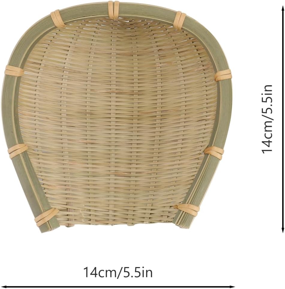 Zerodeko Handmade Bamboo Woven Storage Basket 2-Pack Natural Rustic Decorative Organizer for Kitchen Dining and Home Use 5.51X5.51X2.16In image 2