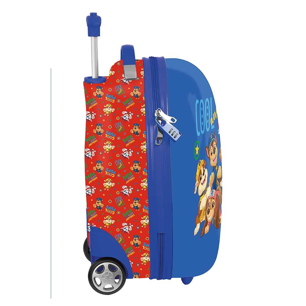 Safta | Maleta Infantil 16″ Patrulla Canina Cool, Equipaje Infantil con 2 Ruedas y Asa Telescópica, Interior Forrado con Bolsillo de Red con Cremallera, Cintas Elásticas, ABS+PC, Medidas 28x23x43 cm