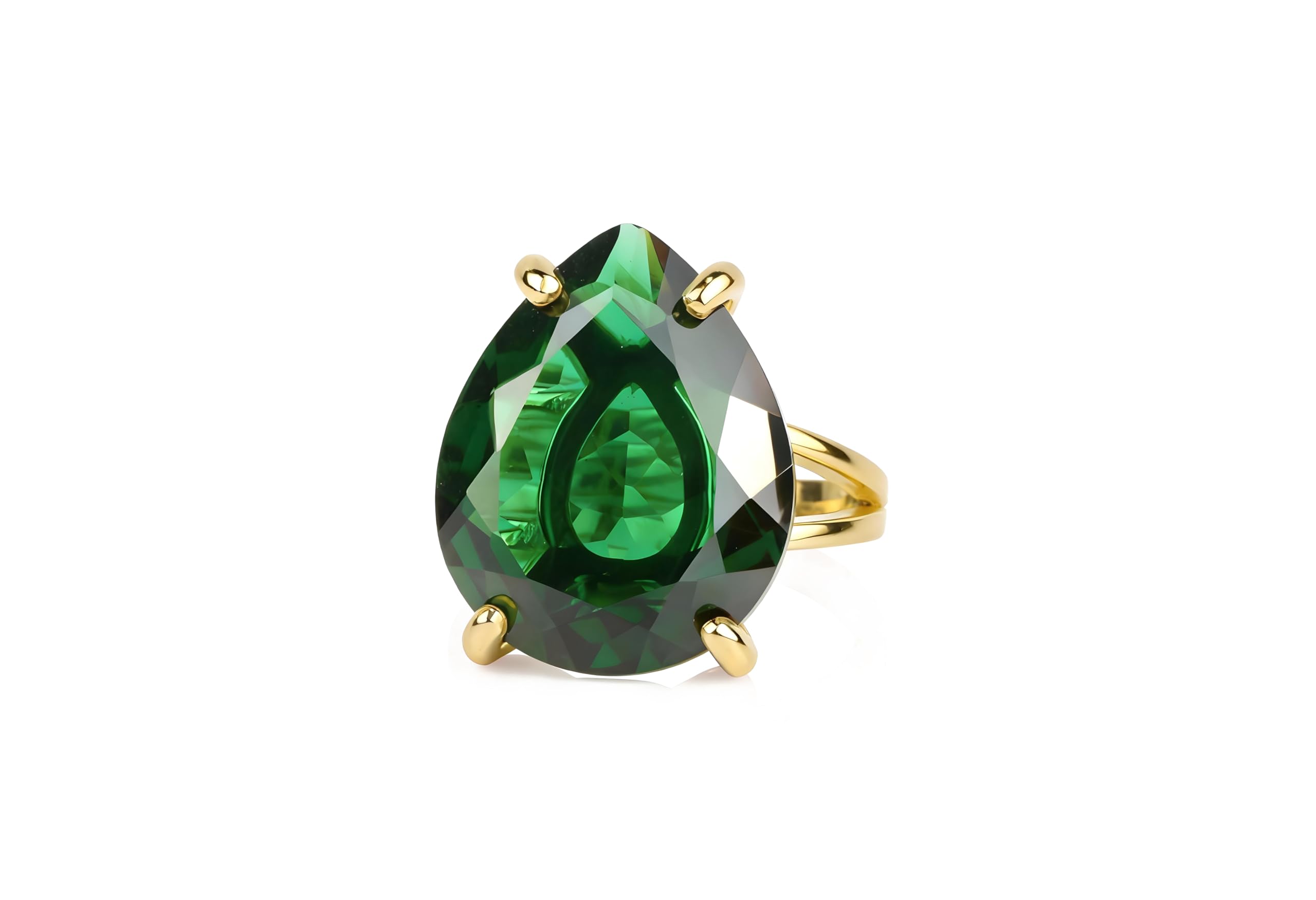 Smaragd Ring in 14k Gold - Statement Schmuck - Geburtssteinringe, Moderinge, Verlobungsringe, Alltagsringe - Handgemachte Geschenke für Sie