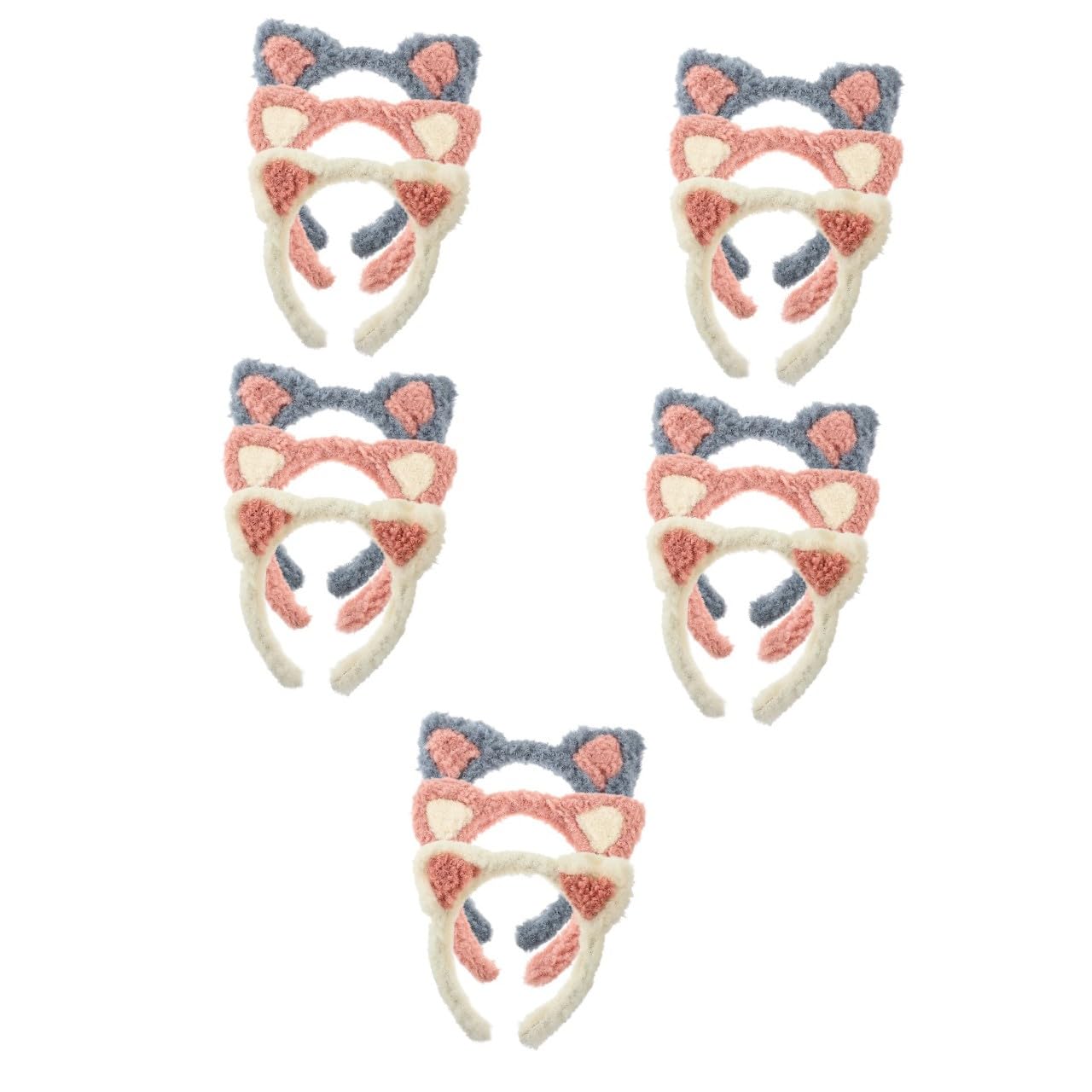 minkissy 15pezzi Fasce Per Trucco Con Orecchie Di Gatto Headband Per Skincare e Lavaggio Viso Accessori Comodi Per Donne Per Spa e Trattamenti Di Bellezza