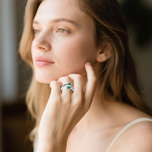 Miniatura 6 de Anillo de plata de ley 925 con cuchara celta de ágata musgo, turquesa, piedra lunar, piedra lunar, malaquita, ajustable, regalo de joyería vintage