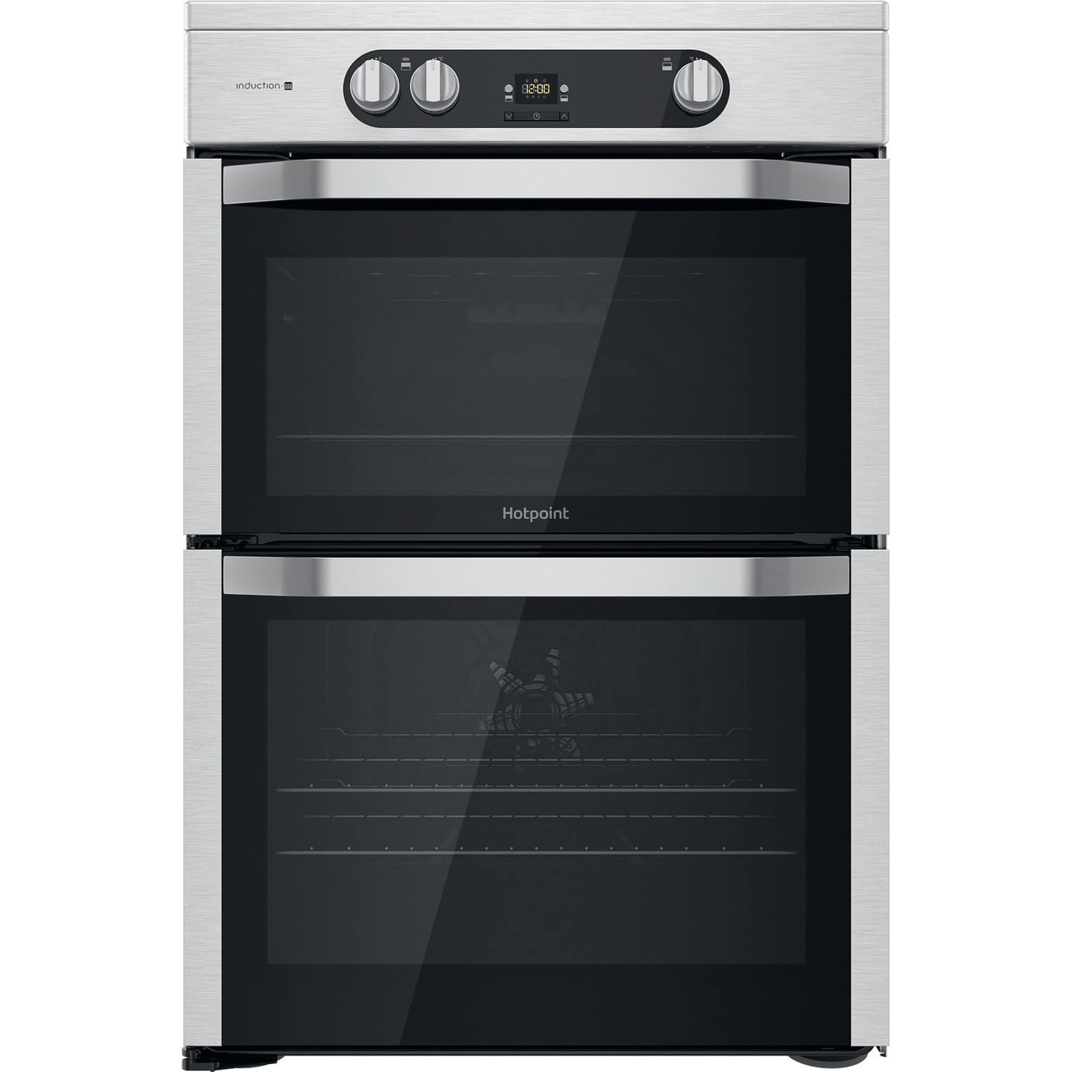 Hotpoint 60cm Double Oven Induction Electric Cooker - Stainless Steel :  Amazon.co.uk: Large Appliances