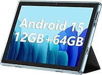 Vista 7 de ECOPAD 10.1 Inch Tablet, Android 15 Tablets 12GB(4+8) RAM / 64GB ROM / 1TB SD Card Expansion, 1280x800 IPS HD Touchscreen, 6000mAh Battery, Black