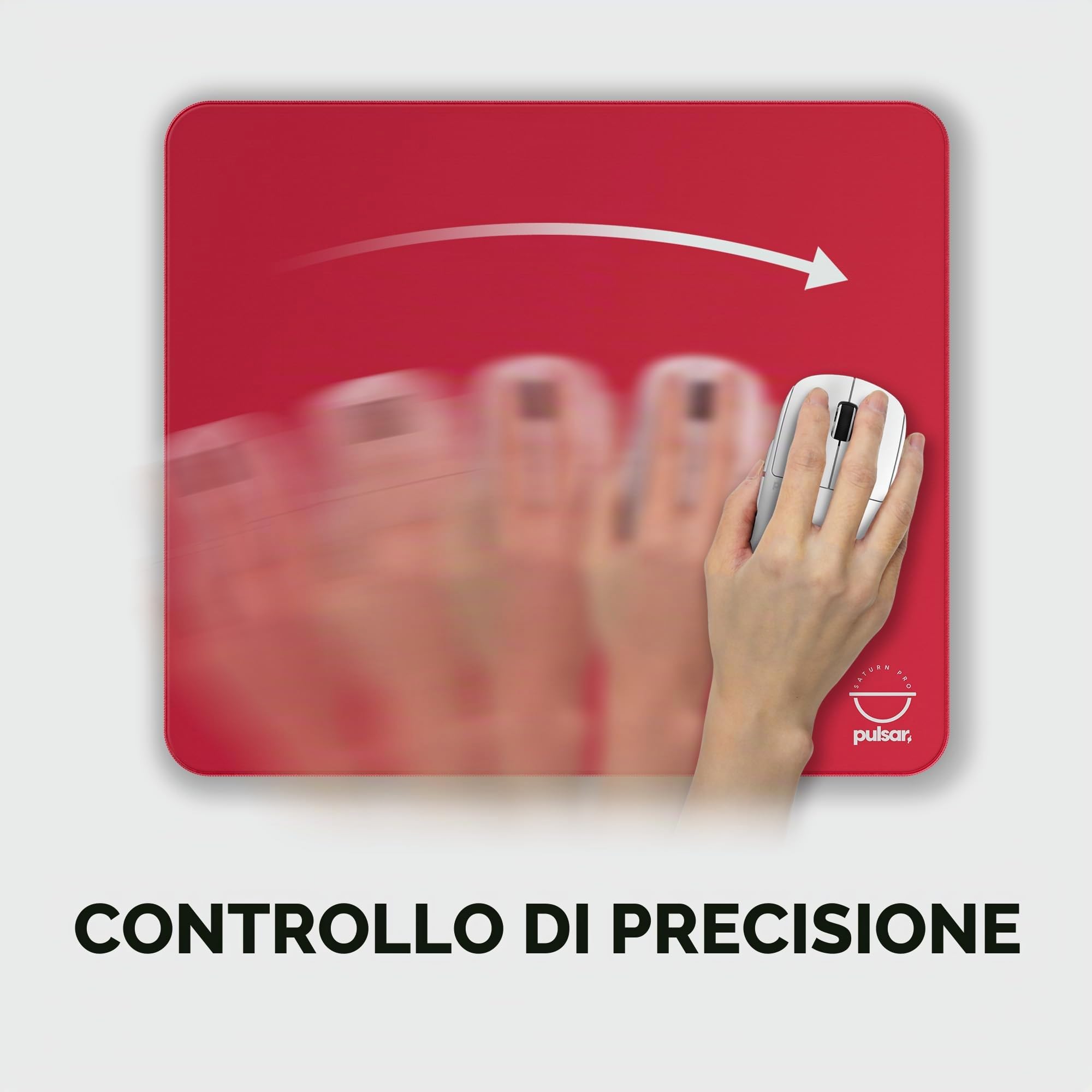 Pulsar Gaming Gears Saturn Pro Soft Tappetino Gaming, XL, Radiant Ruby | Precise Control Surface, Stable Glide, Frenata bilanciata, Smooth Tracking, Stable Aim, Controlled Response
