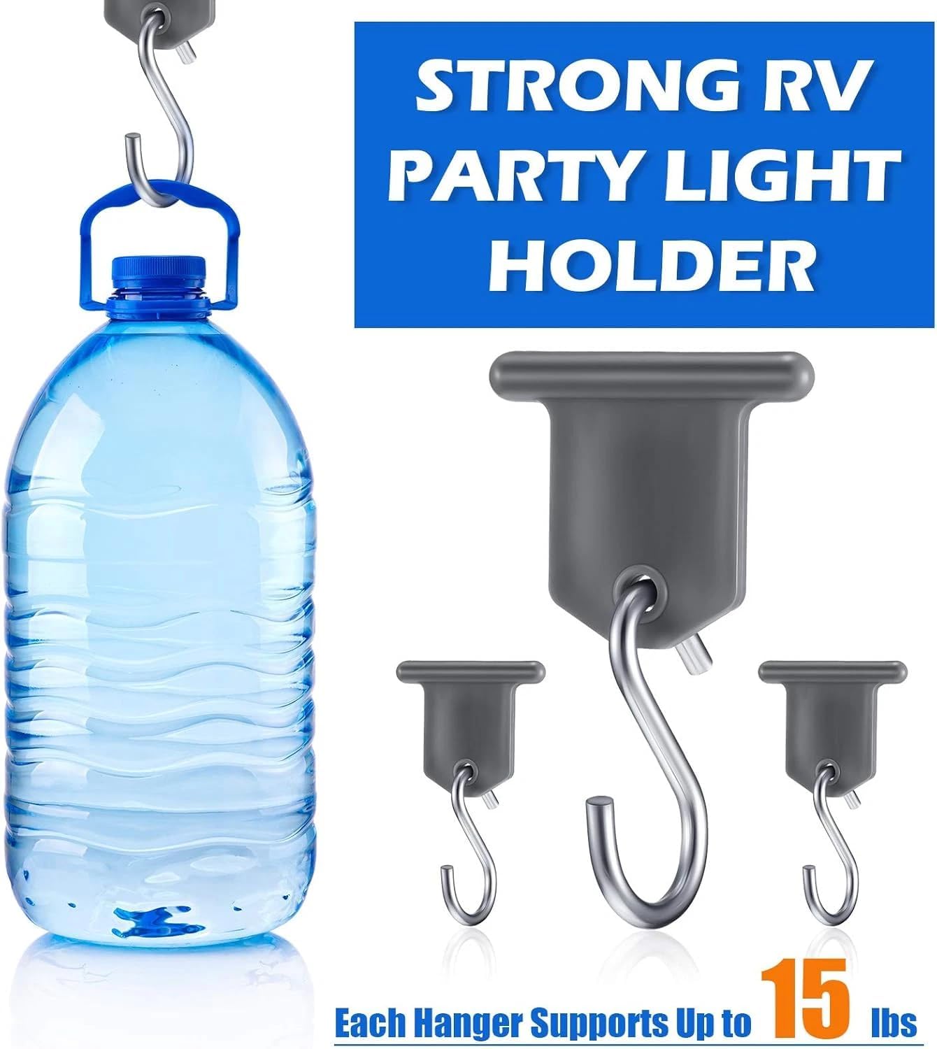 8 Pcs RV Awning Light Holder Camper Awning Hook for Camping Tent Indoor Outdoor