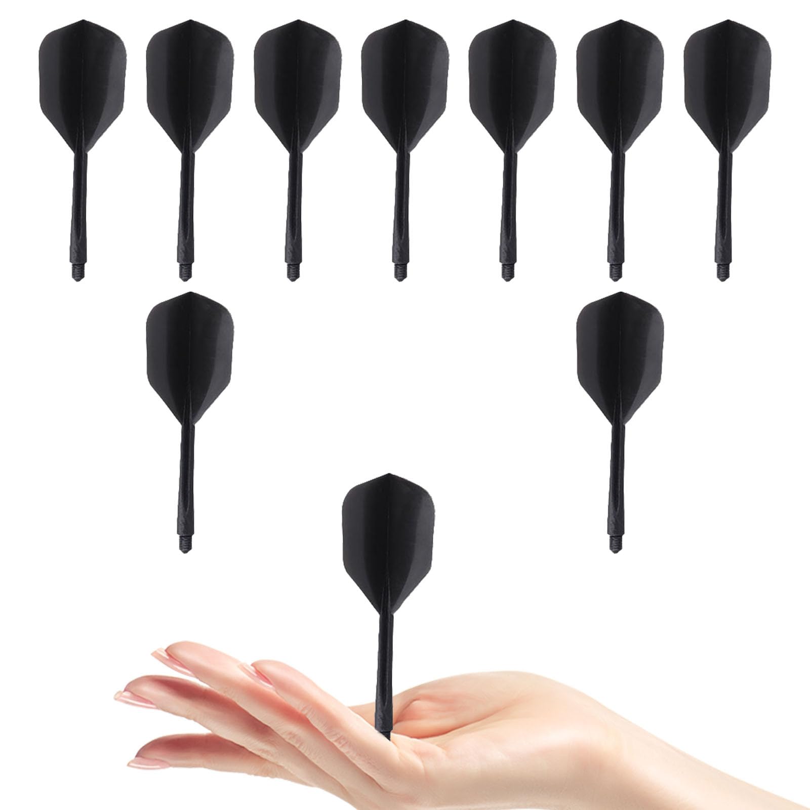 Ciieeo Asta Integrata per Freccette 10 Pezzi in Plastica Nera | Punte Sostituibili, Rimozione Facile, per Principianti e Professionisti, Ricambio per Set di Darts