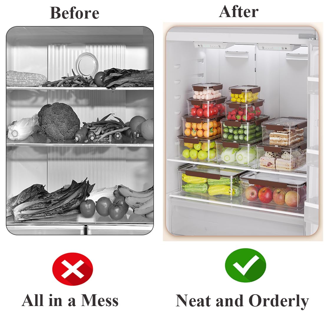 2 Contenitori Per Snack Con 2 Scomparti – 13,4x11,4x5,2 Cm, Con Coperchi Ermetici, Impilabili Per Mini Frigo - copertina