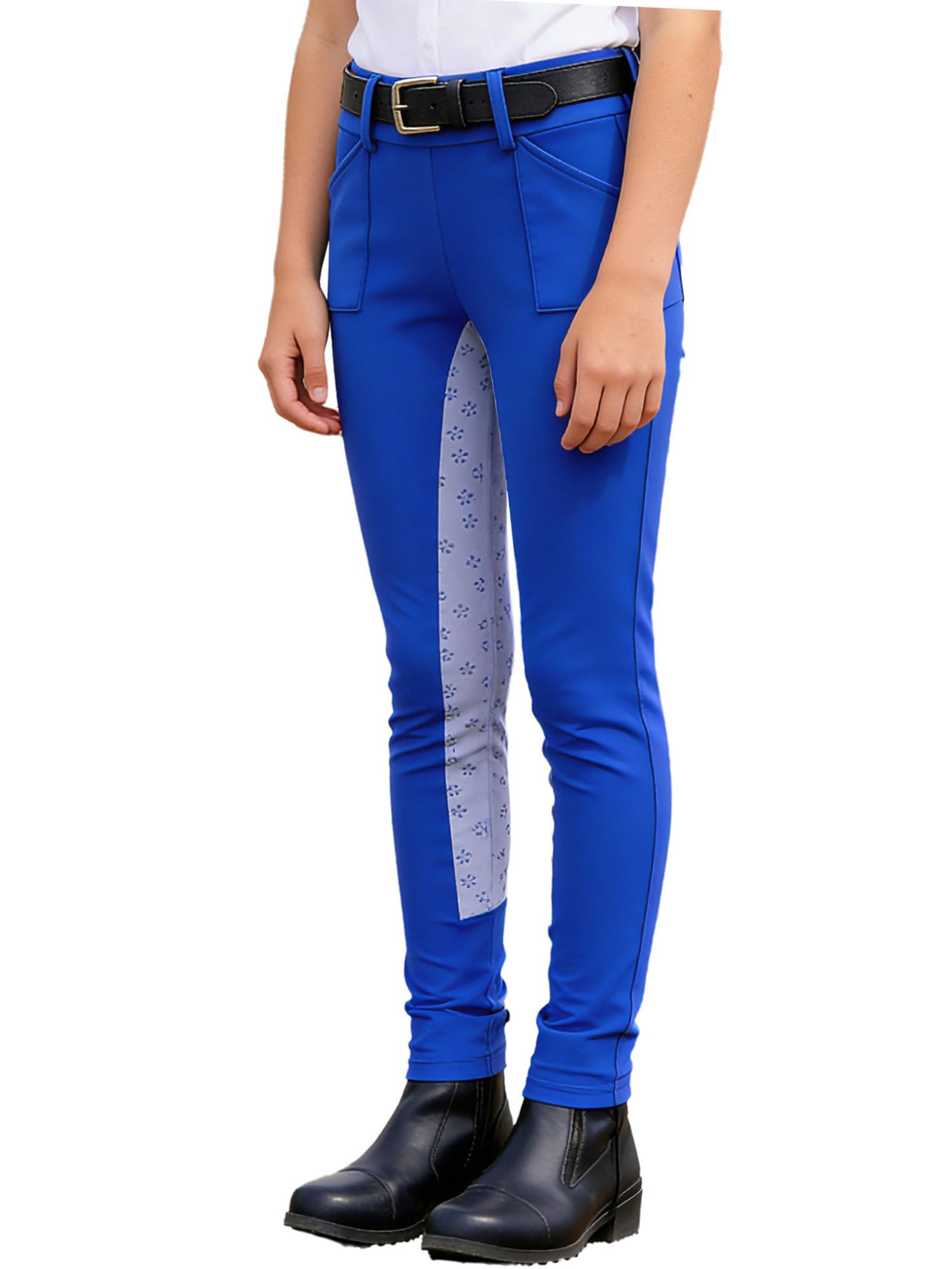 Kaerm Reitstrumpfhosen Mit Taschen Yogahose Kinder Mädchen Reithosen Fitness Stallarbeit Training Reitstrumpfhosen Chino Hose