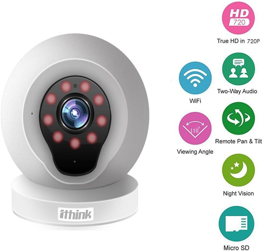 DOHAOOE Ithink Q2 1280720p HD Home Security Surveillance IP Camera Wifi Wireless Two Way Audio Night Vision Remote Viewing for Baby Pet nanny Video Monitor