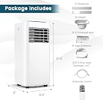 DORTALA Portable Air Conditioner 10000 BTU, 3-in-1 AC Cooling Unit with Dehumidifier, 24H Timer, Remote Control, Window Kit, Standing Air Conditioner for Home, Apartment, Dorm, Cools up to 350 Sq.Ft