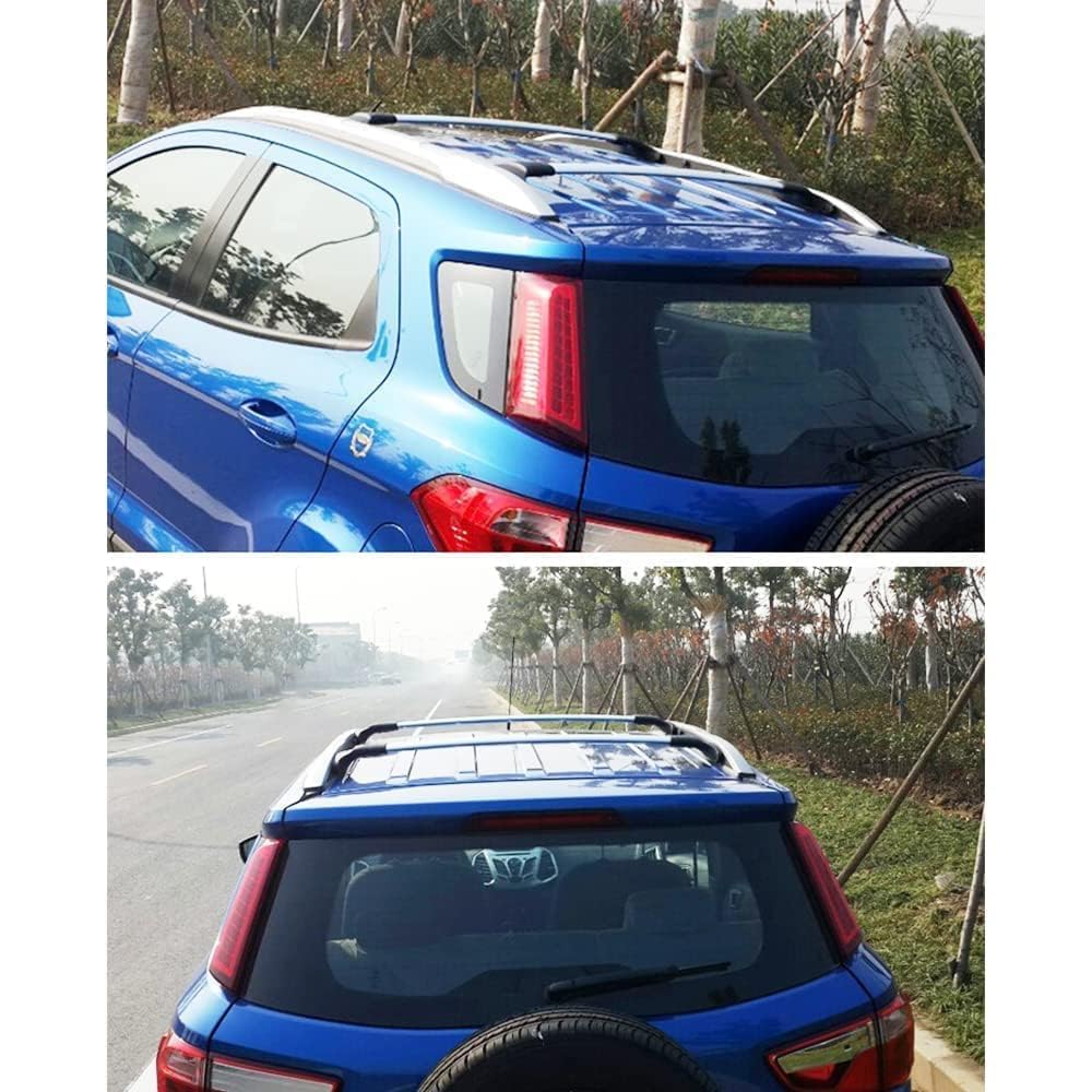 Auto Barre Portatutto per Ford Ecosport 2013 2014 2015 2016 2018 2019 2017 2020, Trasversali Tetto Alluminio Portapacchi, Coppia Barre Dedicate antifurto Nere Accessori 2 Pezzi