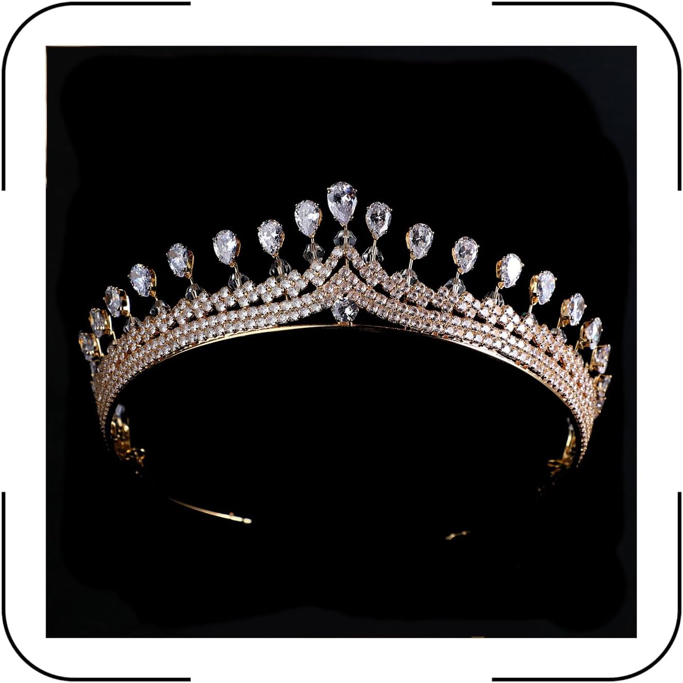 QXMYOO Graceful Zircon Bridal Tiara for Wedding Princess Head Piece Zirconia Royal Queen Crowns for Bride Adult Crystal Hair Accessories