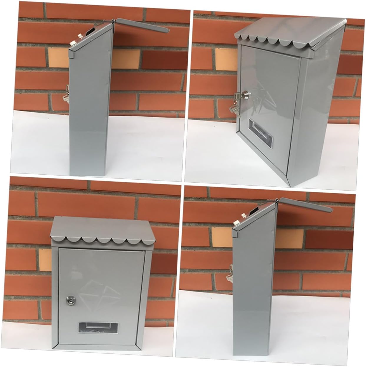 Kisangel Rustic Wall Mount Mailbox with Lock Weatherproof Tinplate Post Box for Home Outdoor Letter and Newspaper Holder Space-Saving Vintage Style Mailbox for Villa Easy Installation and