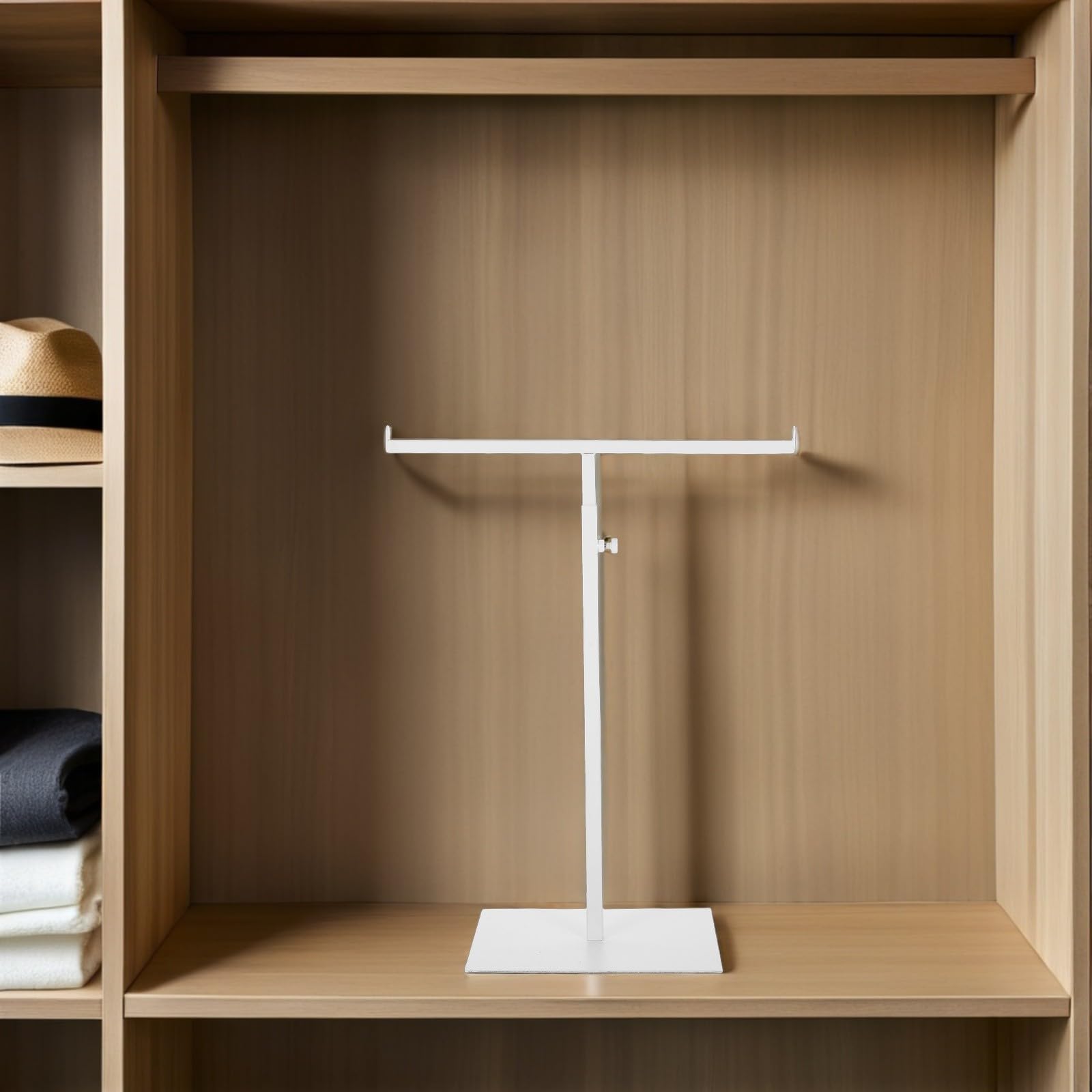Abaodam Organizador Metálico para Bolsos y Mochilas, Expositor Ajustable en Altura Diseño en T, Soporte Resistente para Colgar en Tiendas y Hogares