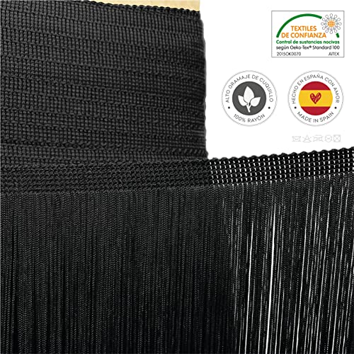 TEXTEX = Cuquillo Fringe for Sewing Flamenco and Sevillana. Composition Rayon 100%. Length of 40 cm. 5m Pieces. (Black) - Image 3