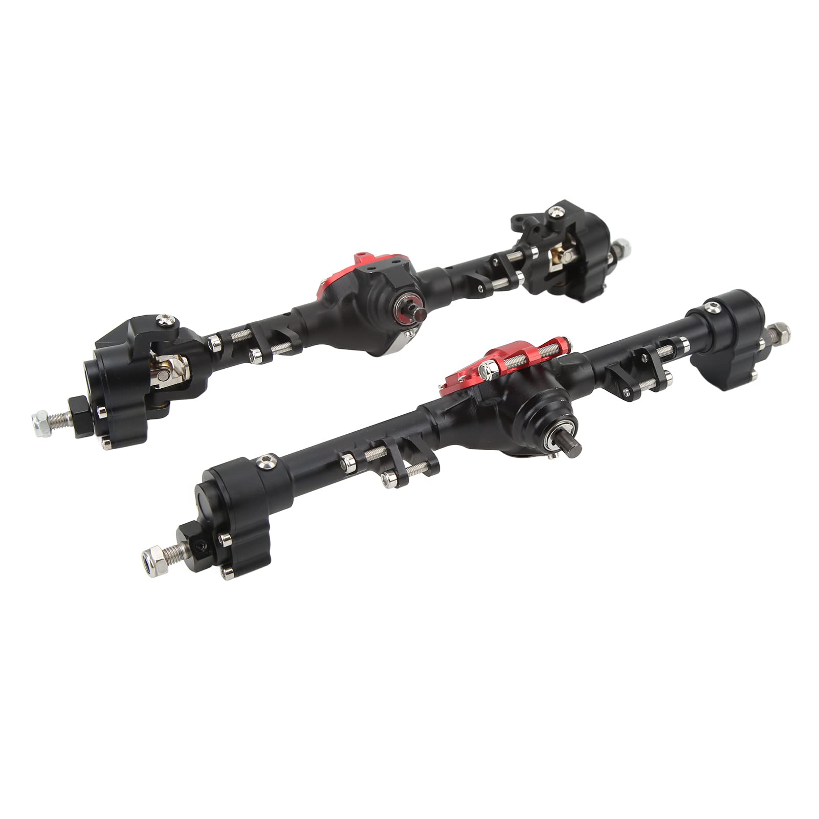 Oś Portalowa RC ze Stopu Aluminium, Przednia oś Tylna Obrabiana CNC, ze spiralną przekładnią stożkową i Zwiększonym Prześwitem, do Samochodu Axial SCX10 II 90046 90047 D90 D110 1/10 RC Car
