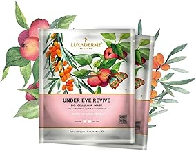 LuxaDerme Under Eye Revive - Bio Cellulose Serum Sheet Mask. Brightens & Depuff Under-Eye Dark Circles With Antioxidants Like Green Tea, All Skin Types. 100% Fermented Coconut Jelly. (Pack Of 2)