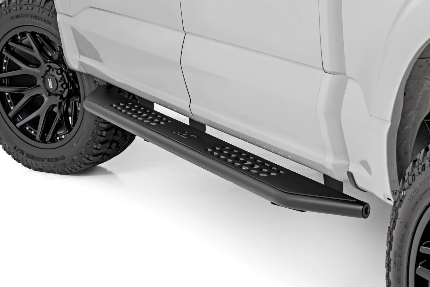 Photo 1 of Rough Country OV2 Running Boards for Ford F-150/Lightning, F-250/F-350 SuperDuty (2015-2026) CrewCab - Contoured Side Step Bars, Easy Bolt-On Install
