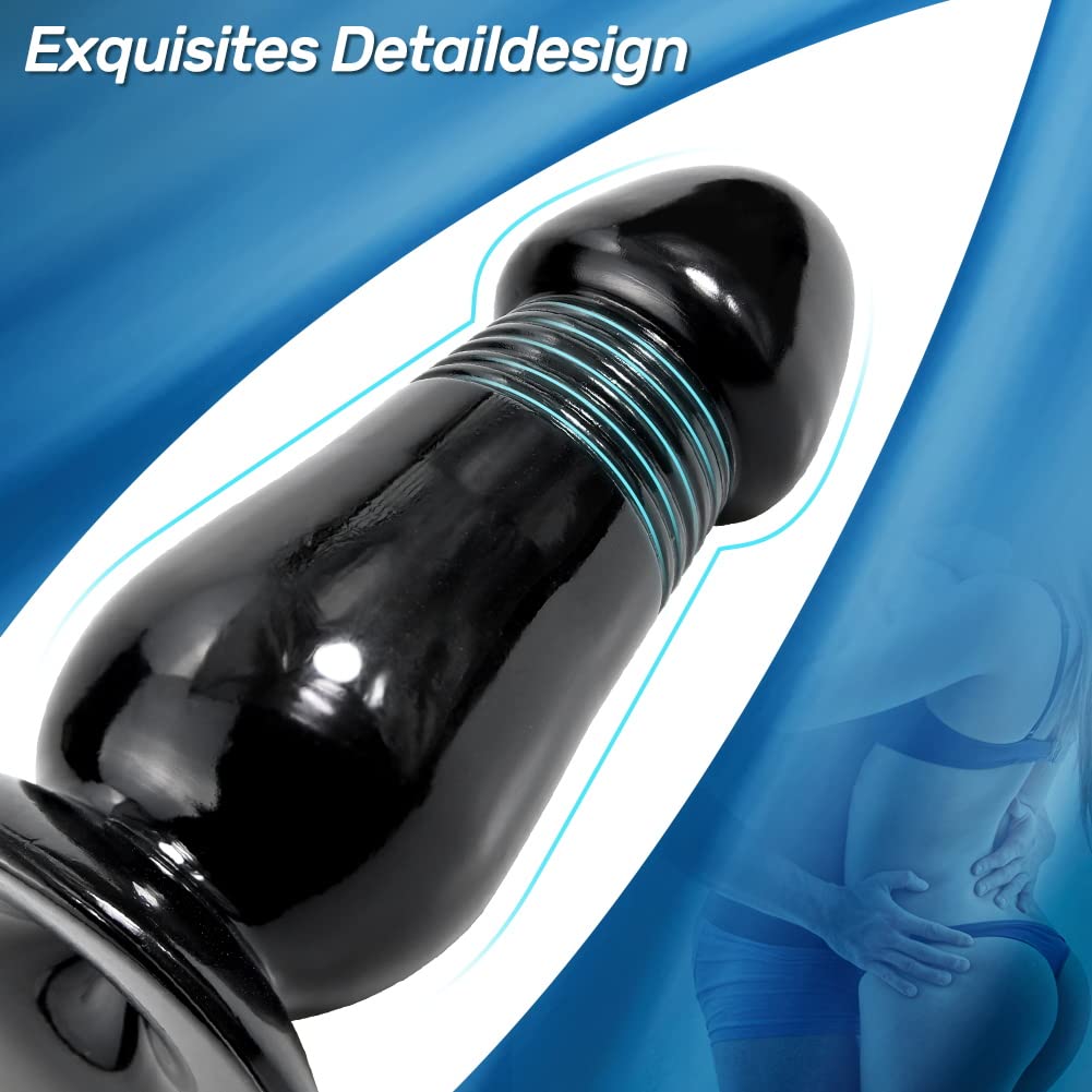 Roluck Dildo Anale Per Uomini Ventosa Grande pene realistico con ventosa Plug anale Masturbazione femminile Stimolazione della prostata Butt Plug per donne Uomini Giocattolo del sesso anale (Nero)