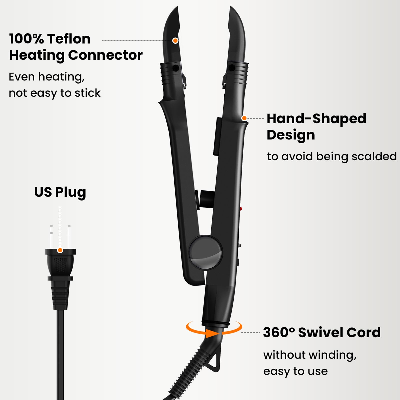 Heated Hair Extension Wand with Adjustable Temperature & Pliers TopWigy Professional Hair Extensions Tool - Fusion Heat Iron  main image 3