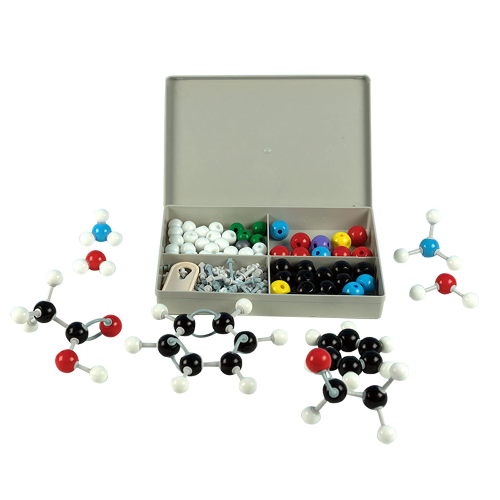 CHENGBEI 125 Pcs Molecular Model Kit Organic Chemistry Molecular Model Atoms Molecular Models Color-Coded Atoms Model for Student Molecular Model Kit Organic Chemistry Set