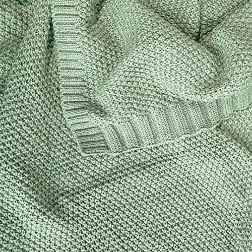 Gy Knit Baby Blanket Cotton Baby & Toddler Cellular Receiving Blankets For Girls & Boys Soft Knit Stroller/Throw Blankets, 40X31 Inches, Green #TOP1