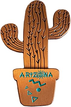 Saguaro Cactus Magnet, Bronze, Arizona | Arizona Gift Souvenir, Decorative, Southwest Gift Idea, Kitchen Refrigerator, Succulent Decor, Stylized Design