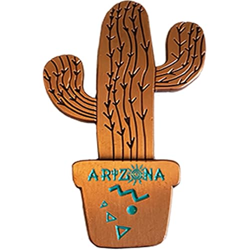 Saguaro Cactus Magnet (Bronze) - Arizona Gift Souvenir Decorative Saguaro Cactus Southwest Gift Idea Kitchen Refrigerator Succulent Decor Stylized Design