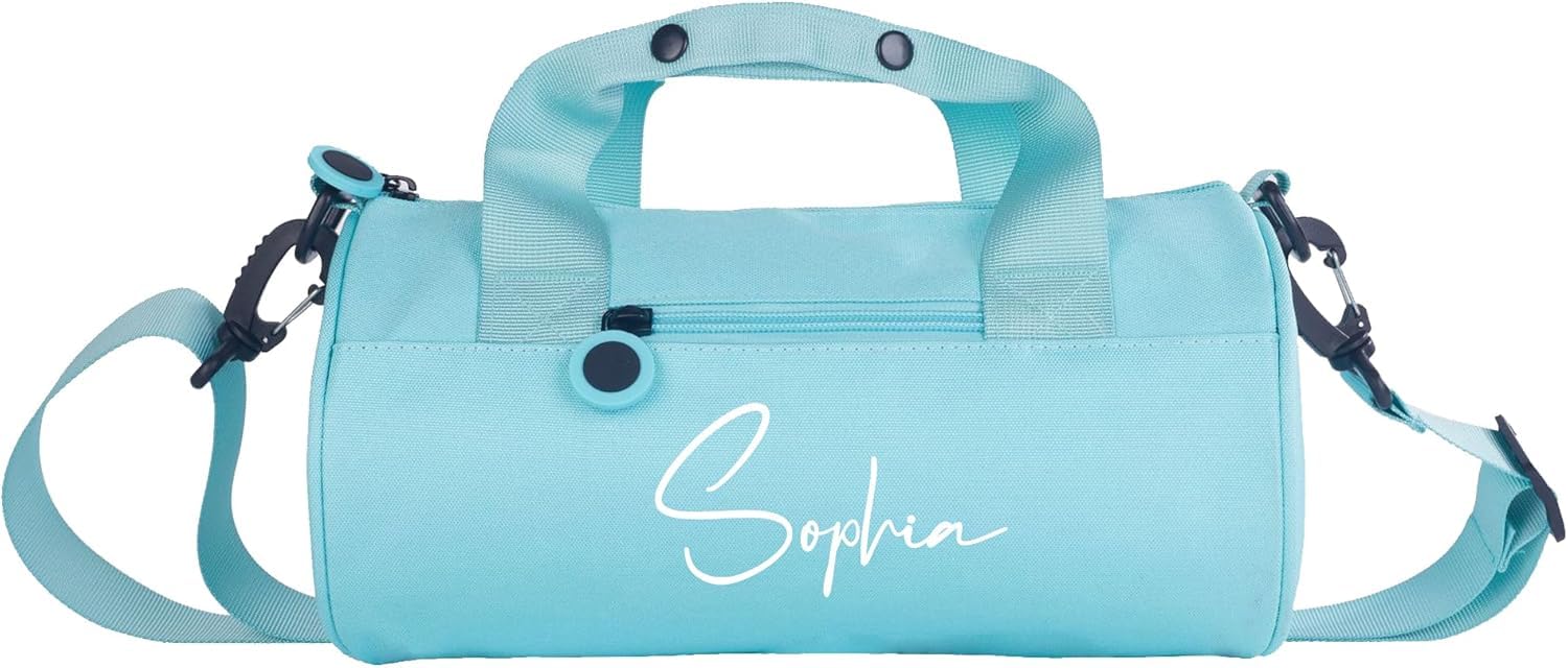 Sac De Ballet De Danse Personnalisé pour Les Filles Nom Personnalisé Sports Duffle Bag Sac De Sport Sac De Voyage Cheerleader Weekender Sac De Voyage, Blue, M