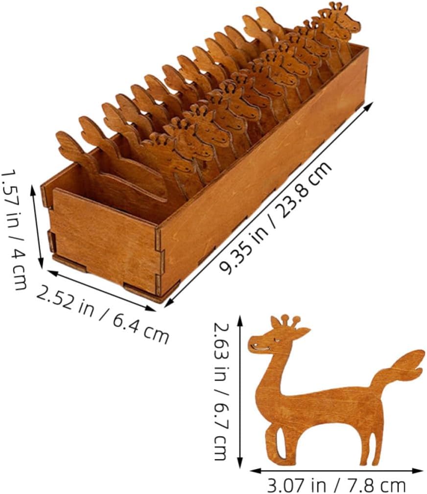 Holibanna 15pcs Wooden Deer Shaped Thread Spool Set for Embroidery and Crafts, Strong Wood Material Convenient Storage Holder, for Embroidery Enthusiasts and DIY Sewing Projects