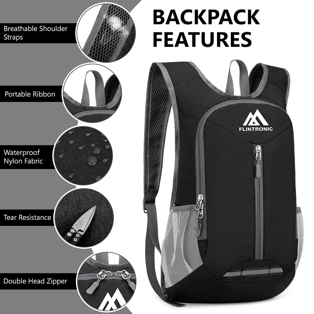 flintronic Foldable Backpack, Ultra Lightweight Rucksack, 16L Hiking Backpack - Image 2