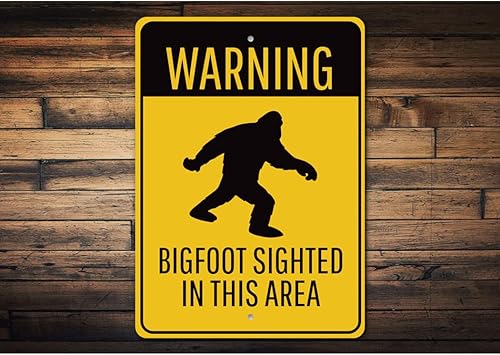 Miniatura 2 de Warning Bigfoot Sighted in This Area, Road and Path Warning Sign, Bigfoot Sighting Warning Aluminum Sign - 8" x 12"