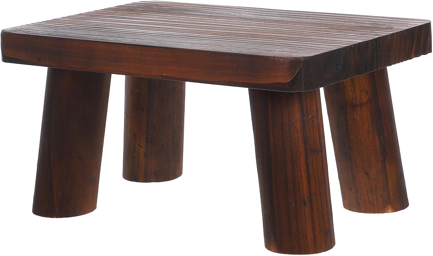 Wooden Step Stool for Adults Elderly Pine Small Footstool with Eco-Friendly Lacquer Finish Non-Slip Indoor Outdoor Bedside Stool for Home Use