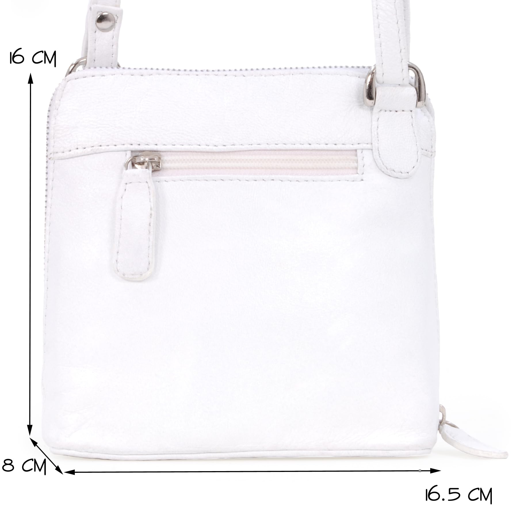 Catwalk Collection Handbags - Borsa a Tracolla Piccola in Vera Pelle - Borsetta Donna - Borsa a Mano con Tracolla Regolabile - Lena