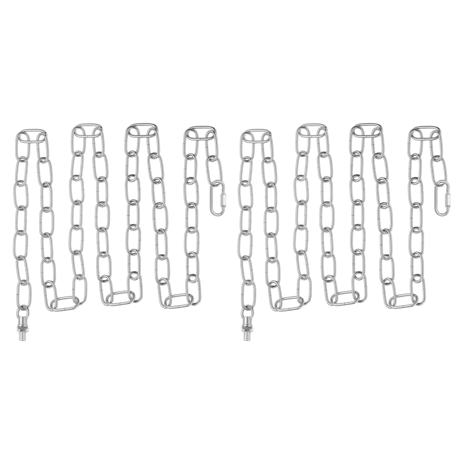 PATIKIL 6 ft Light Fixture Chain, 2 Set Lighting Chain Metal Looping Link with Quick Link Screw Lock Connectors Up to 110 lbs for Pendant Lights Chandeliers Swag Lights, Silver Tone