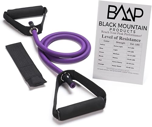 Banda simple de resistencia Black Mountain, anclaje para puerta y guía para principiantes incluidos (idioma español no garantizado)