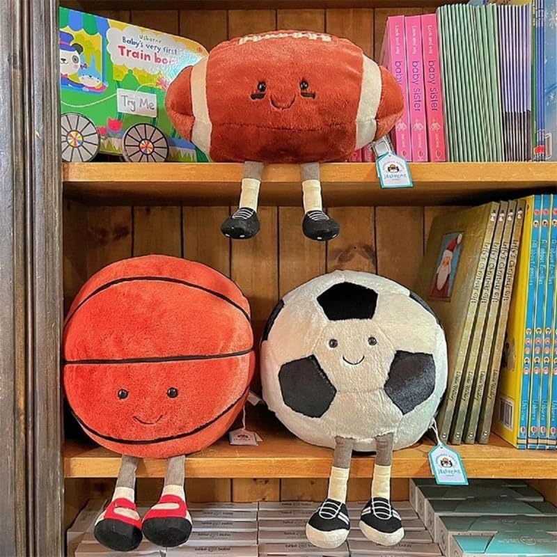 Lindos juguetes de peluche de fútbol de 12 pulgadas, almohada deportiva de peluche suave, regalo para cumpleaños de niños y decoración de Navidad (rugby) 7