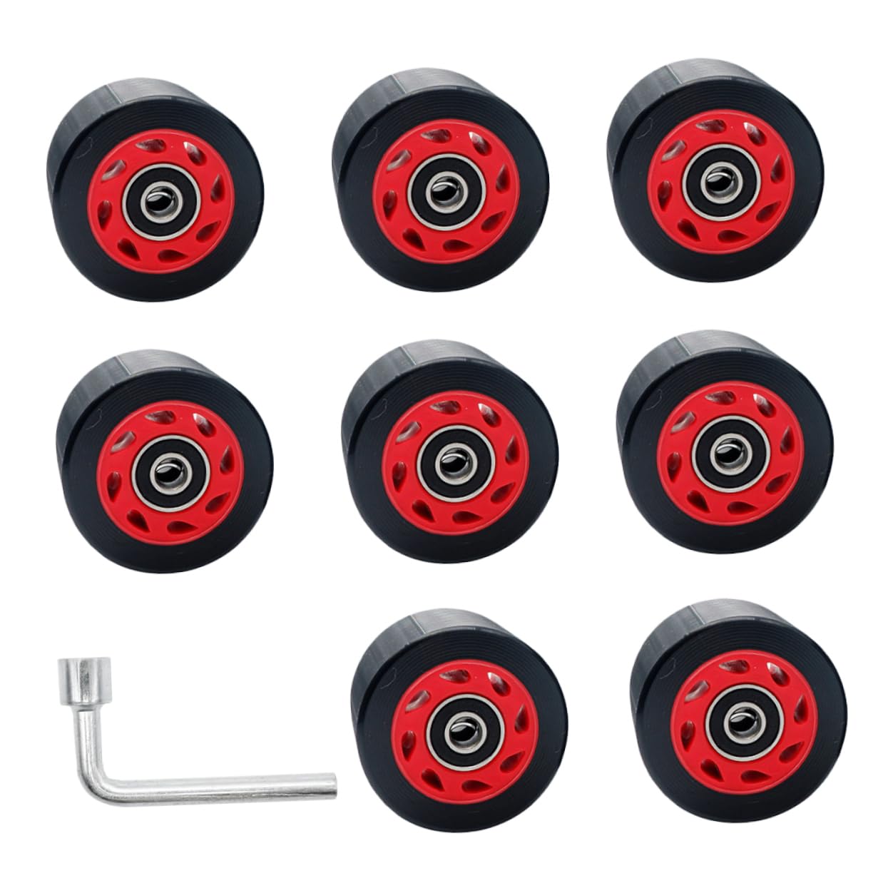 NULYLU Roller Skate Wheels Set Pu Wear-resistant Inline-skate-replacement-wheels Easy to Install for Skill Levels