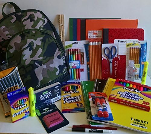 ~CAMO~BackPack~With School Supplies~Ready For School! Office Product