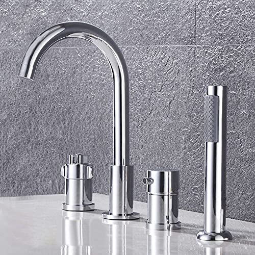 Robinet de lavabo thermostatique mitigeur rotatif cuivre chrome avec douche